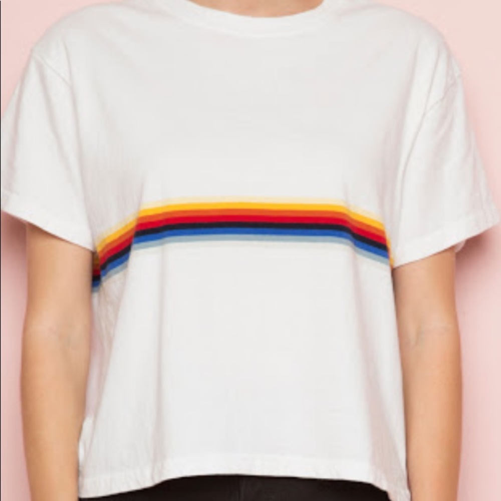 brandy melville rainbow stripe crop